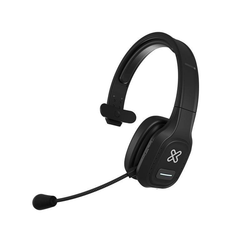 Headset KplipXtreme VoxCom, Monoaural, conexión inalámbrica dual compatible con Bluetooth y 3.5mm, micrófono HD Cardioide, Negro