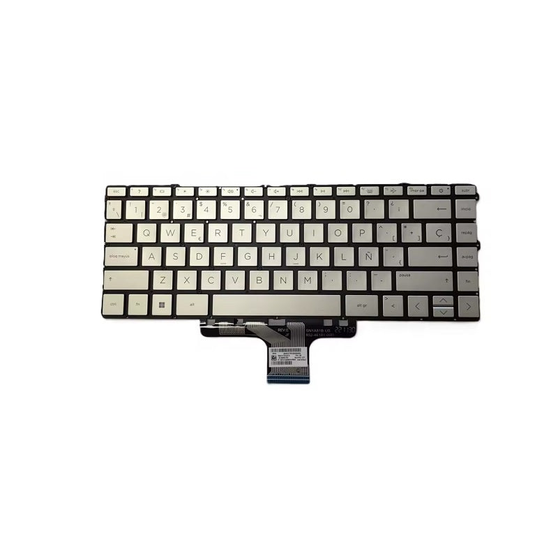 Teclado para HP Pavilion x360 14M 14-DW 14-DV 14-DY 14-EK 14-EC 14-EM 14-EP TPN-I141/I142/C157/C158 14-EE 13-BB, Español, con retroiluminación, Plateado
