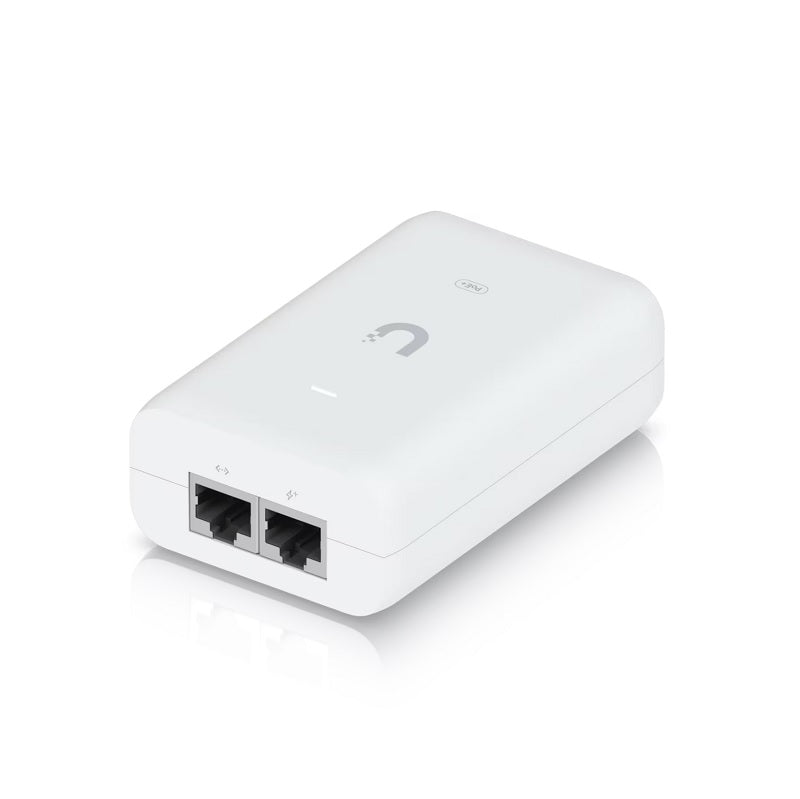 Adaptador POE Inyector UBIQUITI U-Poe+, Hasta 30W, 48V, 100-240V, Puerto Gigabit LAN