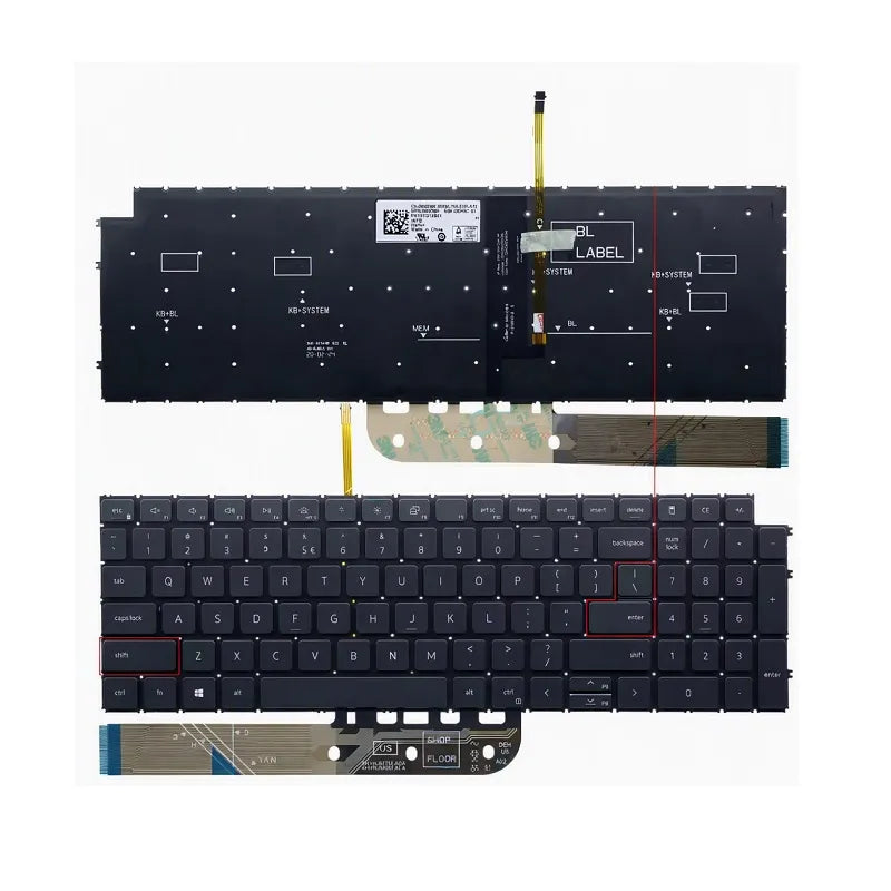 Teclado para Dell Latitude 3520 3530, W0FYRA, con retroiluminación, Inglés, Negro