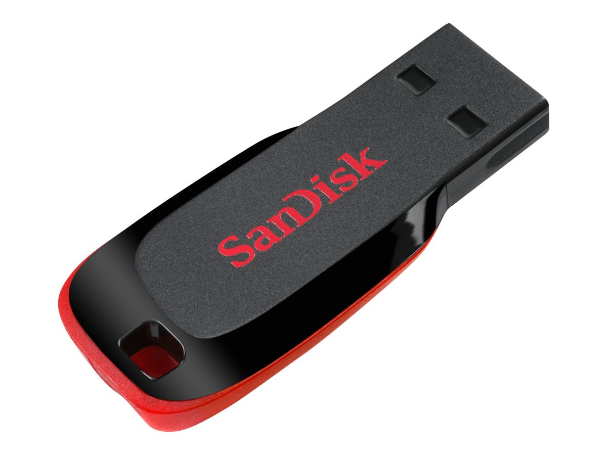 SanDisk Cruzer Blade - Unidad flash USB - 128 GB - USB - negro, rojo