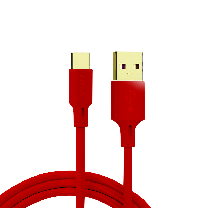 Cable USB 3.1 a USB Tipo C T-VISION de 1 Metro, soporta carga súper rápida 5A, color rojo Clásico