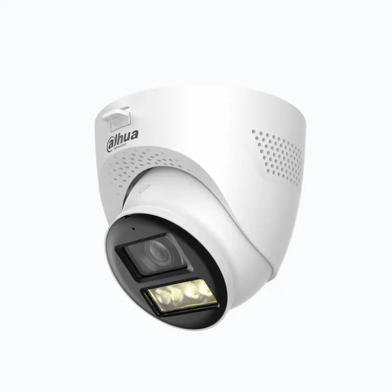 Cámara Domo DAHUA CVI/CVBS/AHD/TVI, 2.8mm, 5MP, IR 40m, Led 40m, Micrófono, IP67, Plástico