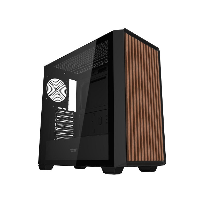 Gabinete Gaming DarkFlash DS900WD, ATX Mid Tower, Panel lateral y frontal de vidrio templado, Color Negro