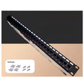 Patch Panel T-VISION Cat6 24 Puertos, Marco metálico amplio, montaje a presión, Pass Fluke, incluye módulos negros