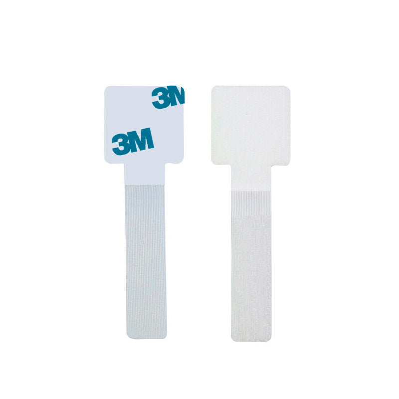 Correa de velcro con adhesivo 3M para organizar cable, 3cm x 9cm, color blanco (10 Unidades)