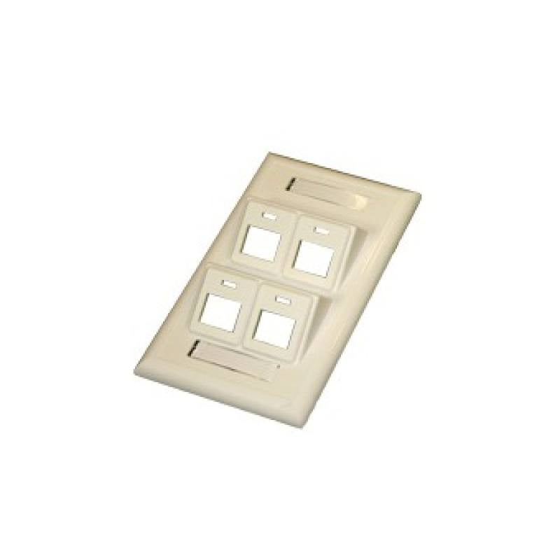 Tapa para moldura LANPRO, RJ45, Vertical 4 Salidas.