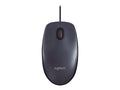 Logitech M100 - Ratón - diestro y zurdo - óptico - 3 botones - cableado - USB - negro