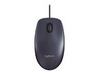 Logitech M100 - Ratón - diestro y zurdo - óptico - 3 botones - cableado - USB - negro