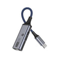 Adaptador Multiple 2 en 1 T-Vision MH339 de Tipo C a Tipo C Hembra 60W QC/PD + 3.5 mm Sonido, Gris/Azul