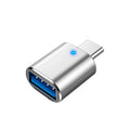 Adaptador convertidor Mini OTG T-VISION de USB Tipo C macho a USB 3.0 hembra, gris