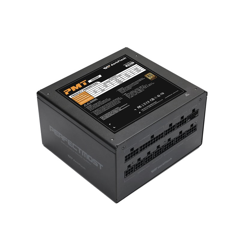 Fuente de poder DarkFlash PMT1050, 1050W, 80+ Gold, ATX 3.1 y PCIe 5.1, Full Modular, Negro