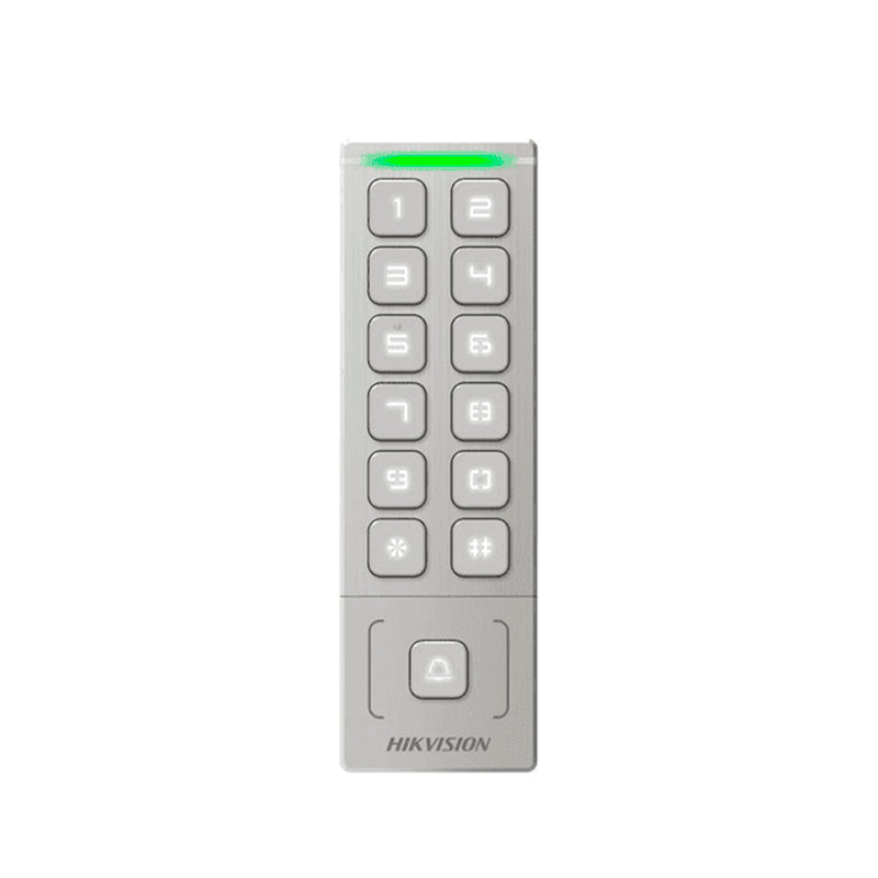 Control de acceso HIKVISION K1T809EX, con tarjeta (EM) y PIN, IP65