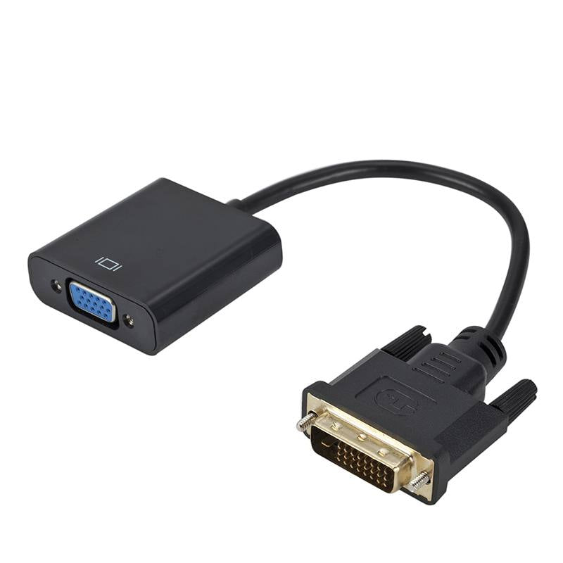 Adaptador T-VISION de DVI-D 24+1 Macho a VGA Hembra, 1080p, Negro