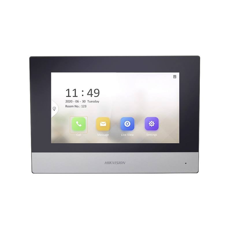 Intercom IP WiFi Hikvision DS-KH6320-WTE1, pantalla a Color de 7" táctil, 1024x600, PoE Estándar, Audio Bidireccional