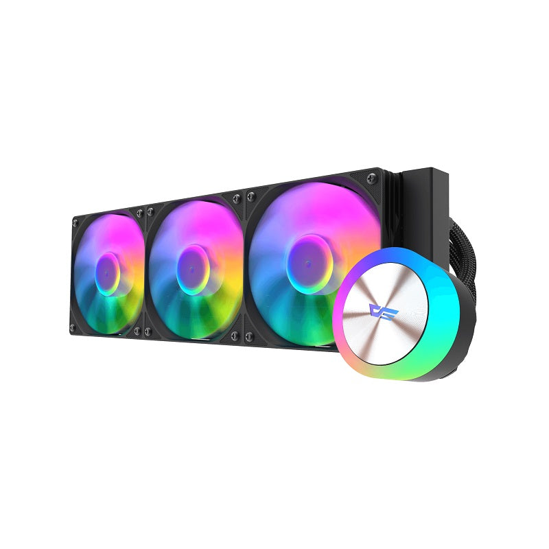 Sistema de Enfriamiento Liquido DarkFlash DG360, Radiador 360mm, ARGB LED tri Fan, 1800RPM, Negro