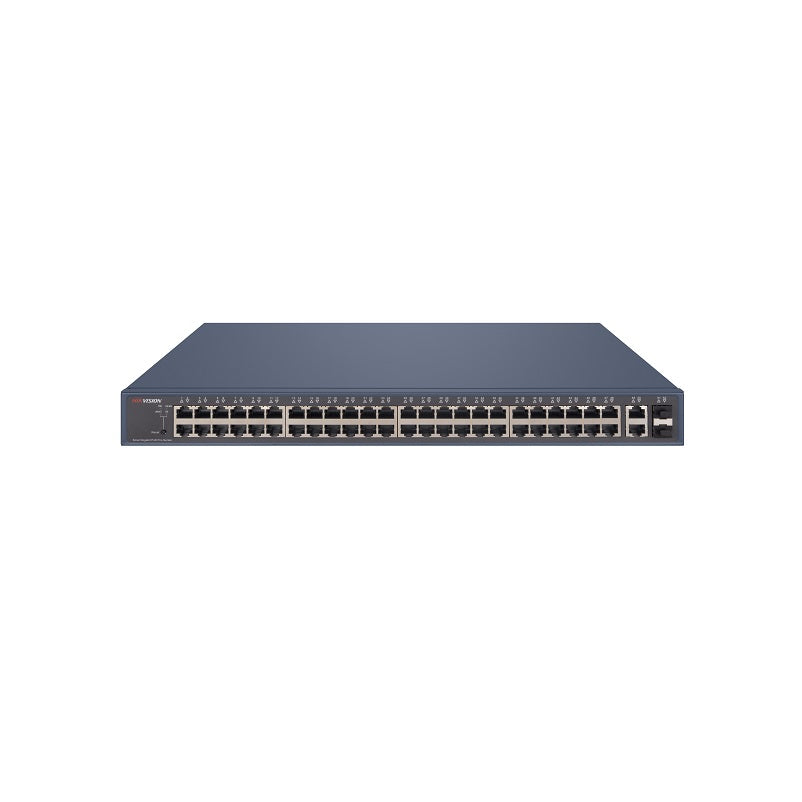 Switch Hikvision DS-3E1552P-SI de 48 Puertos Gigabit PoE + 2 RJ45 gigabit, 2 SFP gigabit, 470W