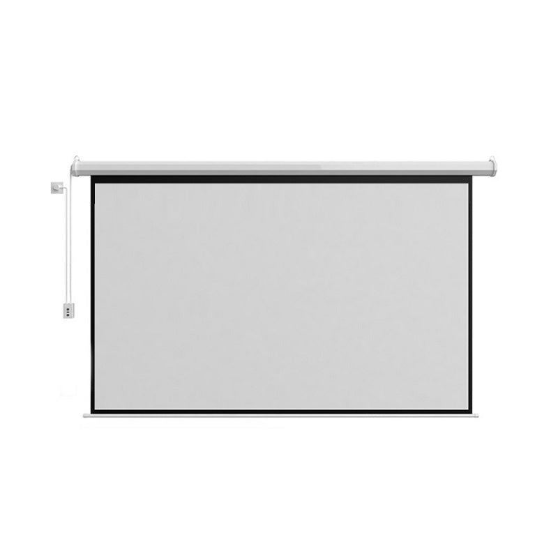 Pantalla de proyección Electrica T-Vision de 150", 4:3 HD, 2.28M x 3.05M alto x ancho, fibra de vidrio, control, blanca