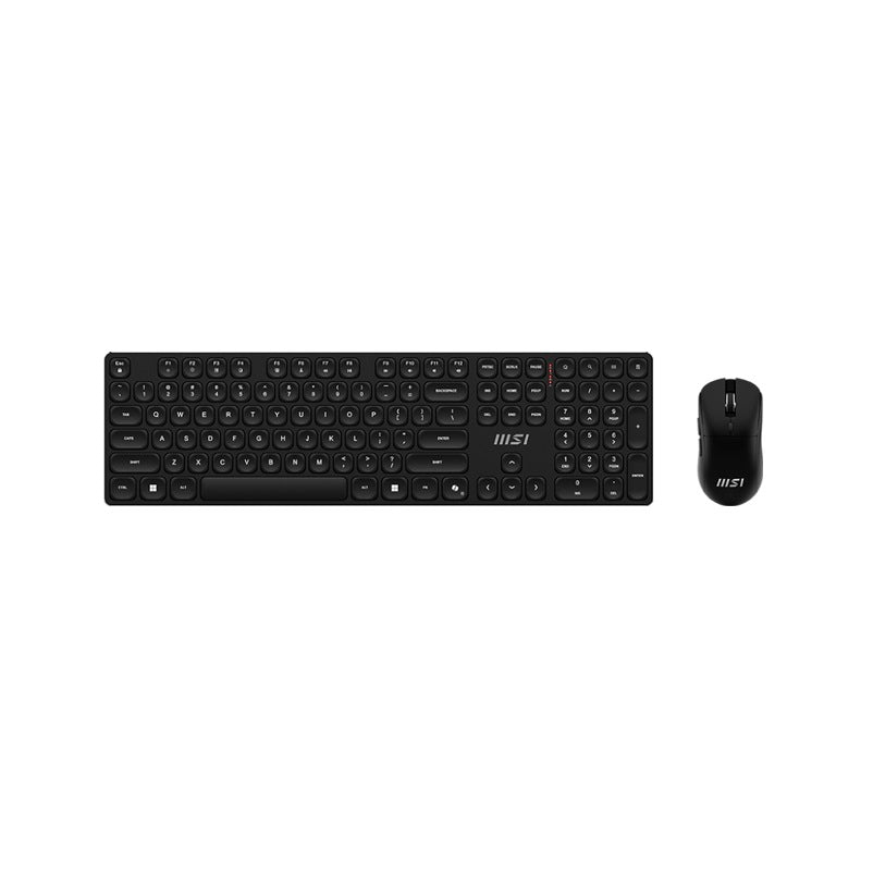 Combo Teclado y Ratón (Mouse) MSI FORGE K210-W, conexión Inalámbrica, Español, Negro