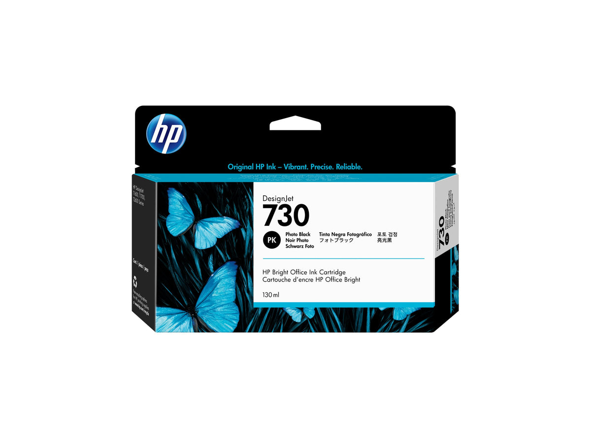 HP 730 - 130 ml - Photo Negro - original - DesignJet - cartucho de tinta - para DesignJet SD Pro MFP, T1600, T1600dr, T1700, T1700dr, T1708, T1708dr, T2600, T2600dr