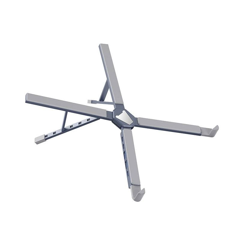 Base XiX XY-1, con Docking station y diseño plegable para laptop de hasta 15.6", color Gris