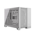 Gabinete Gaming CORSAIR 2500D Airflow Black, Micro ATX, panel lateral vidrio templado, Blanco