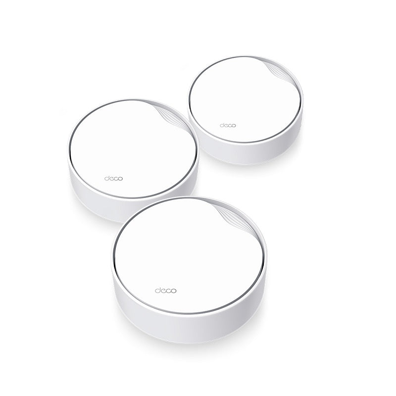 Router Inalambrico TP-Link DECO X50 Poe, Wi-Fi 6 Mesh AX3000 Dual Band, 574Mbps 2.4GHz y 2402Mbps 5GHz, (3-pack)