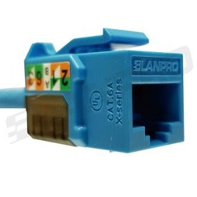 JACK RJ-45 CAT6A X-CLASS, IDC 90" GRADOS, ZINC AZUL