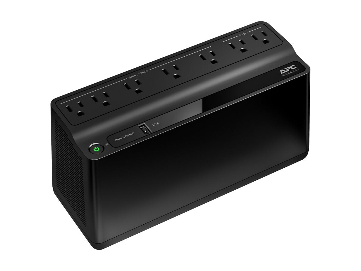 APC Back-UPS BE600M1-LM - UPS - CA 120 V - 330 vatios - 600 VA - USB - conectores de salida: 7