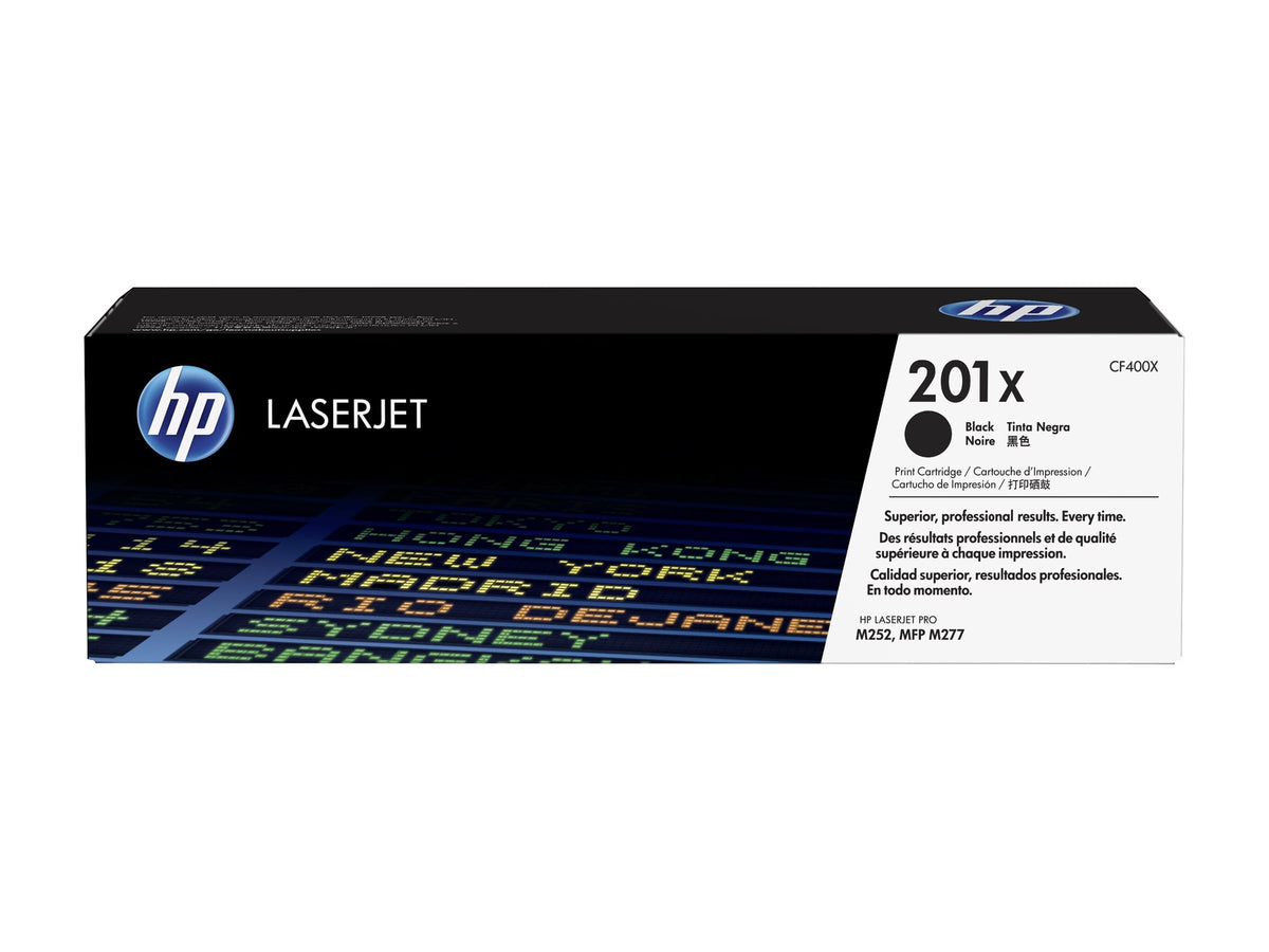 HP 201X - Alto rendimiento - negro - original - LaserJet - cartucho de tóner (CF400X) - para Color LaserJet Pro M252dn, M252dw, M252n, MFP M277c6, MFP M277dw, MFP M277n