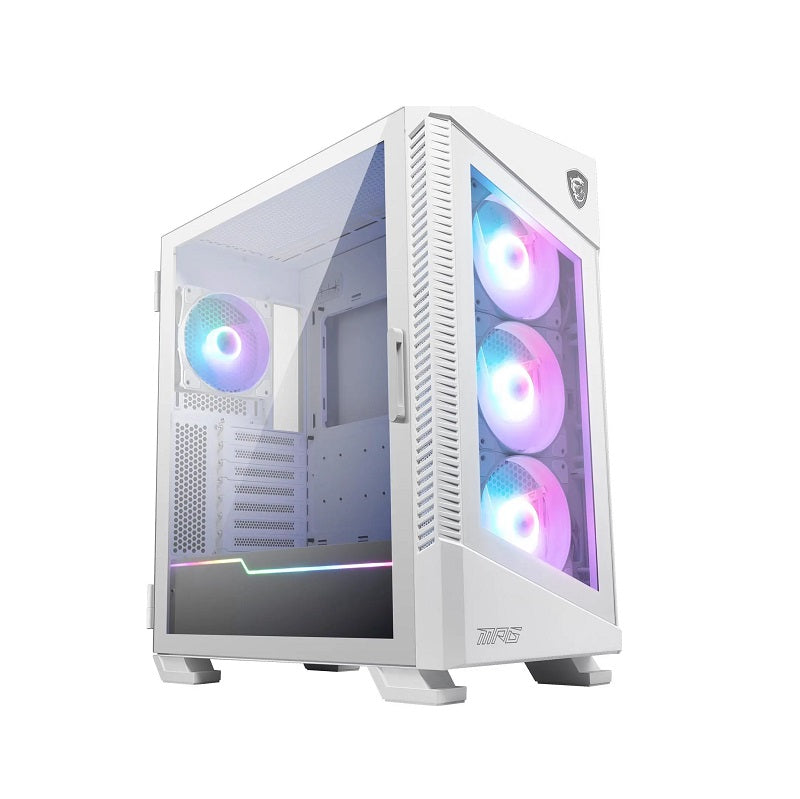 Gabinete Gaming MSI MPG VELOX 100R WHITE R, ATX Mid Tower, 4x Fan ARGB, Panel lateral vidrio templado, color Blanco