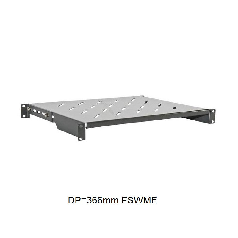 Bandeja 1U T-VISION ventilada para Gabinete, 19", profundidad 370mm, opción 4 postes
