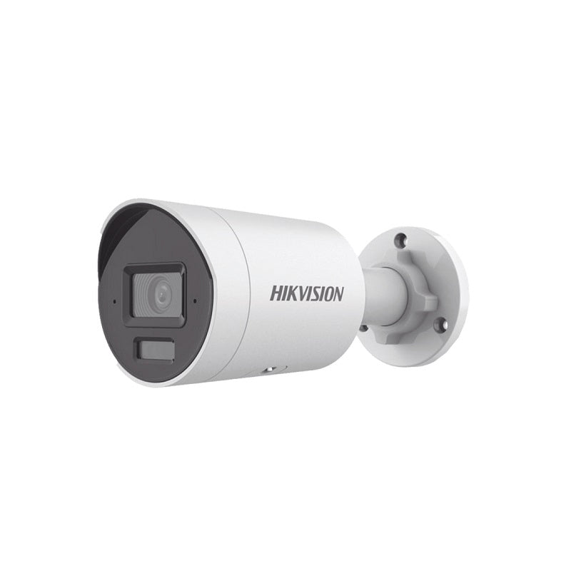 Camara Acusense IP Bullet Hikvision, POE, 2.8mm, 8MP 4K, IR 40M, Smart Hybrid Light, Micrófono, IP67, Metal