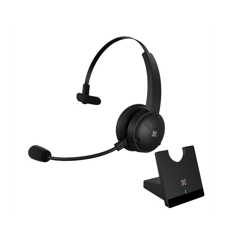 Headset KplipXtreme CrystalCom Pro, Monoaural, conexión inalámbrica Bluetooth, micrófono y base de carga magnética, Color negro