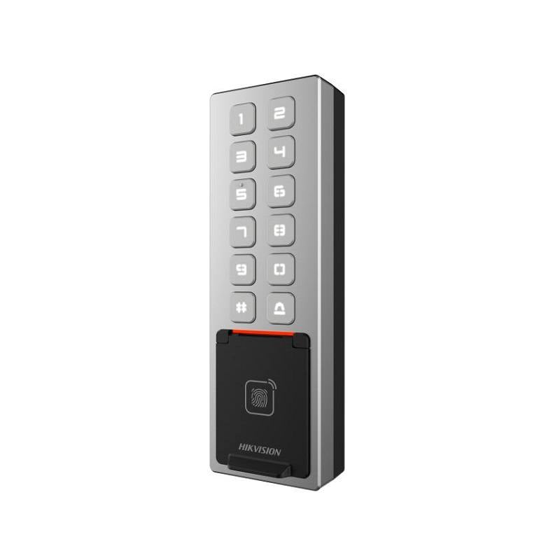 Control De Acceso HIKVISION K1T805EBFWX, Wifi, Bluetooth, con huella, tarjeta (EM) y PIN, IP65, IK08, soporte Hik-Connect