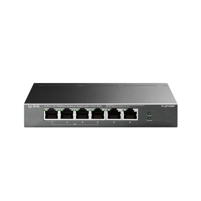 Switch TP-LINK TL-SF1006P de 6 Puerto a 10/100 Mbps con 4 puertos PoE+