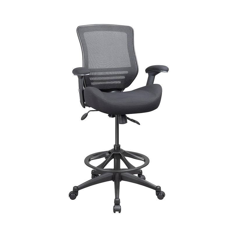Silla ergonómica alta BOLISS 20100D, con anillo de pie ajustable y reposabrazos, color negro