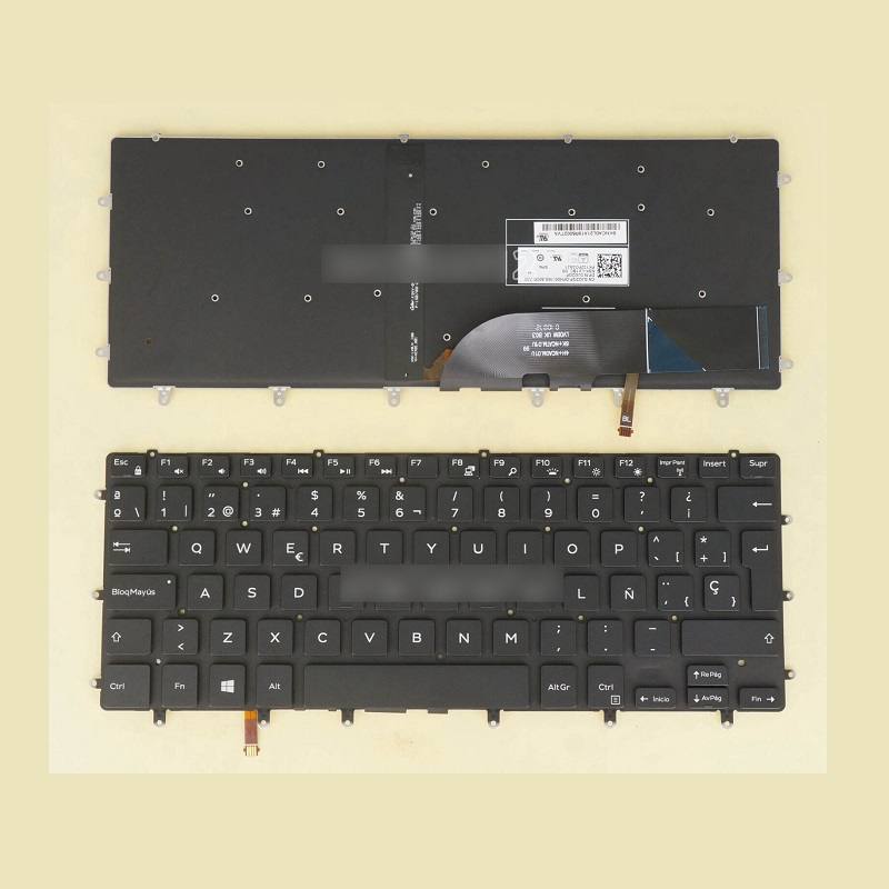 Teclado para Dell XPS 15 9550 9560 9570 7590 Retroiluminado Español, Sin marco