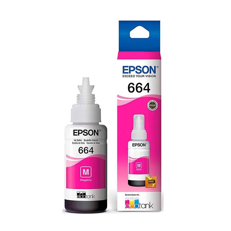 Botella de tinta Epson T664320 Magenta 70ml, para L110/L200/L210/L350/L355/L555, Sistema de Continua