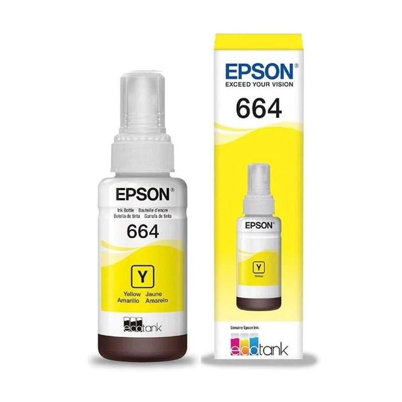 Botella de tinta Epson T664420 Amarillo 70ml, para L110/L200/L210/L350/L355/L555, Sistema de Continua