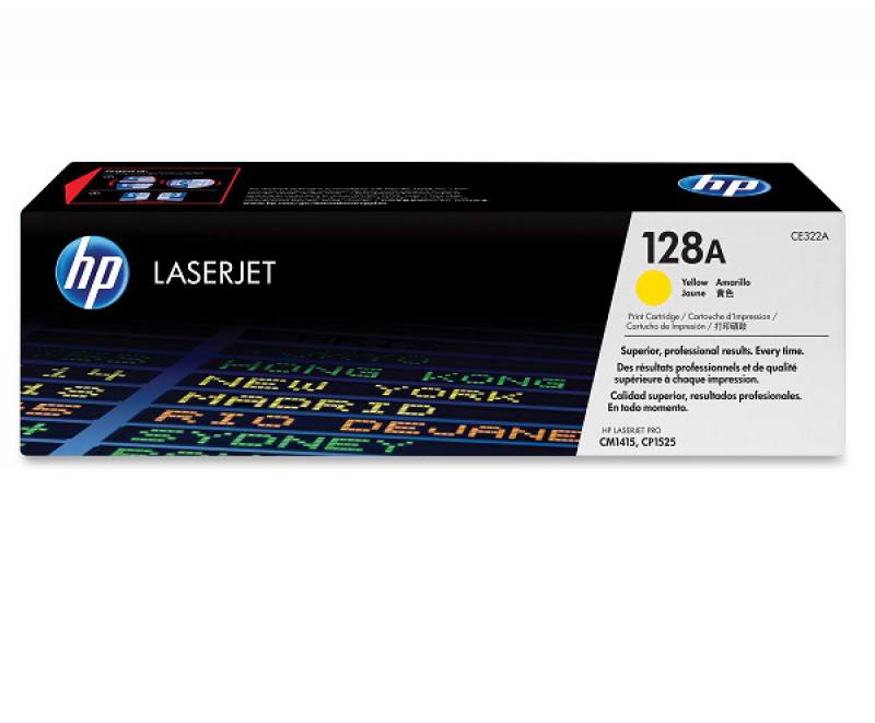 Cartucho original de toner amarillo HP 128A LaserJet(CE322A)