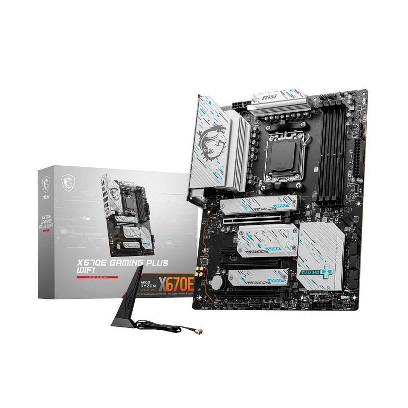 Tarjeta Madre MSI X670E GAMING PLUS WIFI, AMD R7 AM5, DDR5 7800+OC, M.2, PCIe 5.0, HDMI, Display Port, USB 3.2, LAN 2.5G, ATX