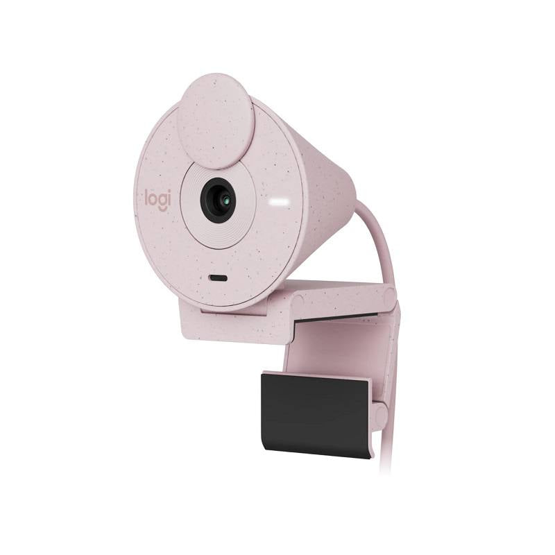 Webcam Logitech BRIO 300, Full HD 2mp, micrófono incorporado,  USB-C Plug and Play, Rosado