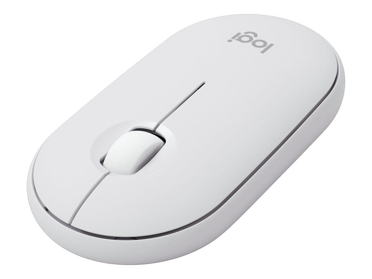 Logitech Pebble Mouse 2 M350s - Ratón - óptico - 3 botones - inalámbrico - Bluetooth - blanco