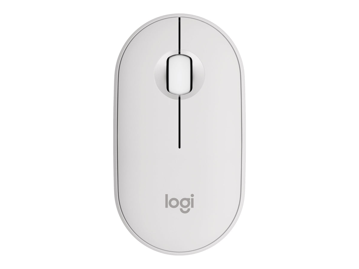 Logitech Pebble Mouse 2 M350s - Ratón - óptico - 3 botones - inalámbrico - Bluetooth - blanco