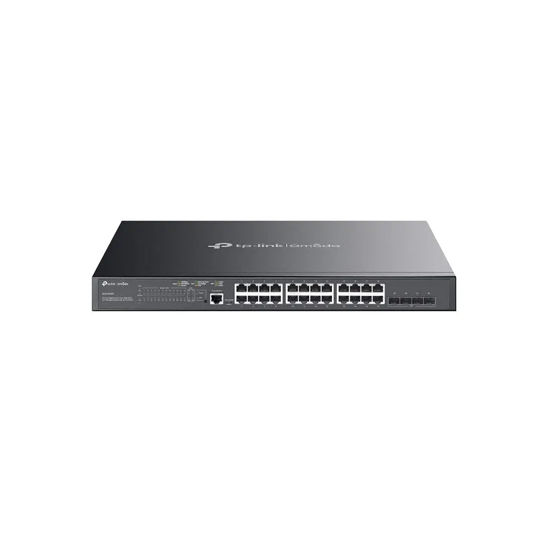 Switch TP-LINK Omada SG3428XMP de 24 puertos Gigabit 10/100/1000M PoE+, con 4 puertos 10GE SFP+, L2+, Rack