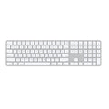 Teclado Inalambrico Apple Magic, MK2C3LL/A, con Touch ID y teclado numérico, Blanco.