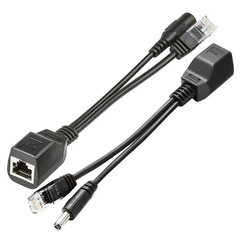 Adaptador Inyector PoE pasivo para camara IP, negro, blindado