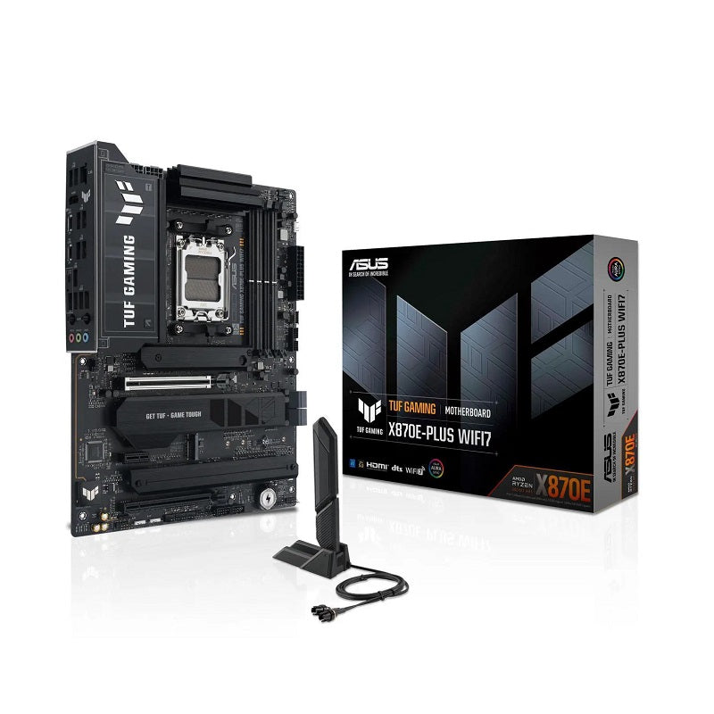 Tarjeta Madre ASUS TUF GAMING X870E PLUS WIFI7, AMD AM5 RZ series 9000, DDR5 8000Mhz, PCIe 5.0, SATA 6, HDMI, ATX