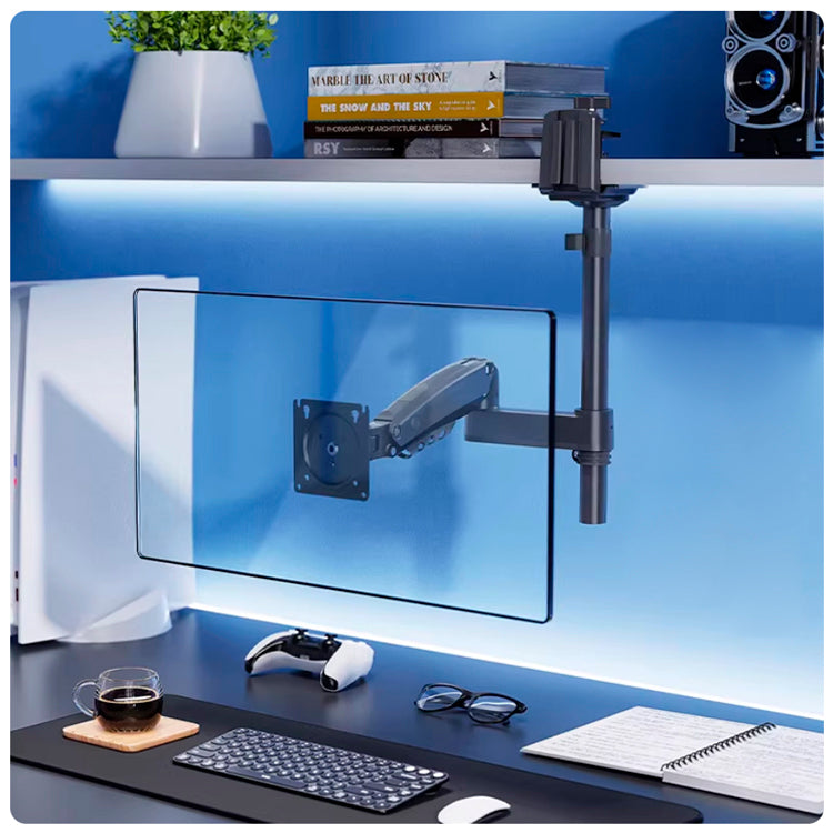 Soporte de mesa North Bayou H100 Invertido para Monitores de 17-30", Rotación 360°, Girar 90°, Carga máx 9kg, color negro
